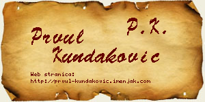 Prvul Kundaković vizit kartica